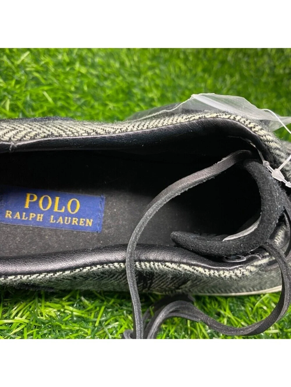 NEW Polo Ralph Lauren Vaughn Men's 9.5D Herringbone Pattern Wool Suede Sneakers